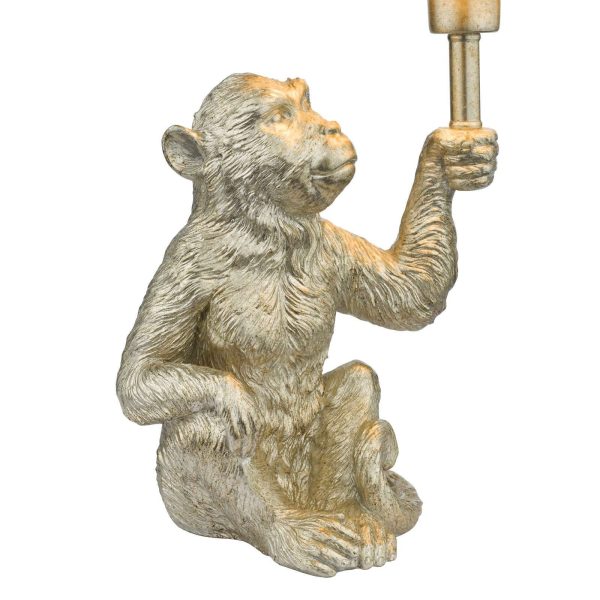 Zira Monkey Table Lamp Silver With Shade - Image 3