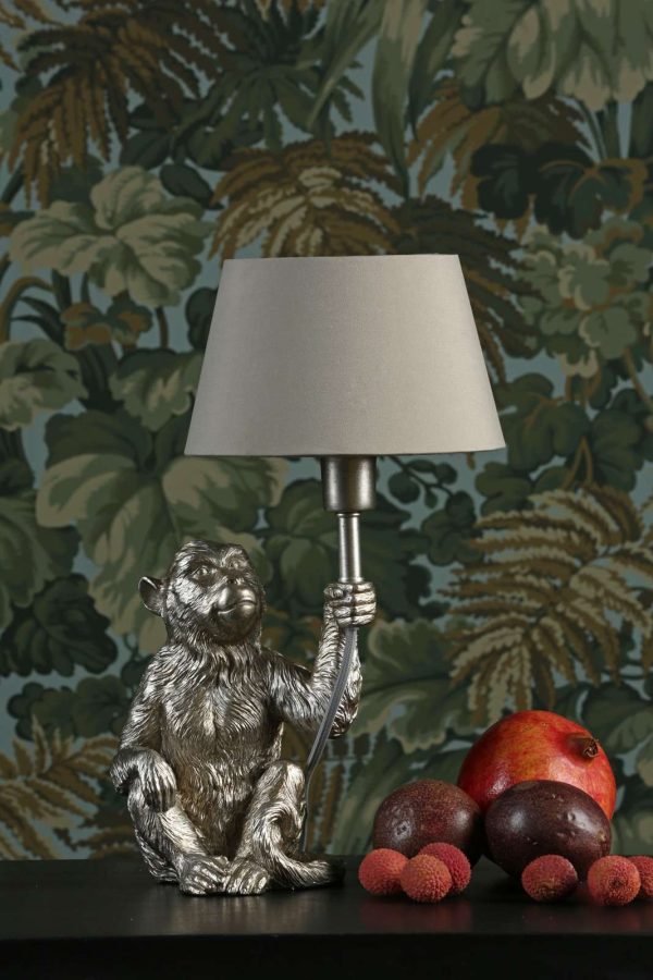 Zira Monkey Table Lamp Silver With Shade - Image 5