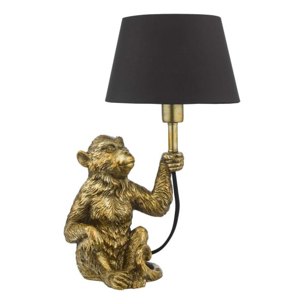 Zira Monkey Table Lamp Gold With Shade - Image 2