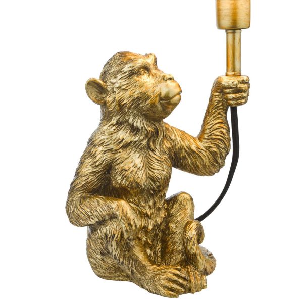 Zira Monkey Table Lamp Gold With Shade - Image 3