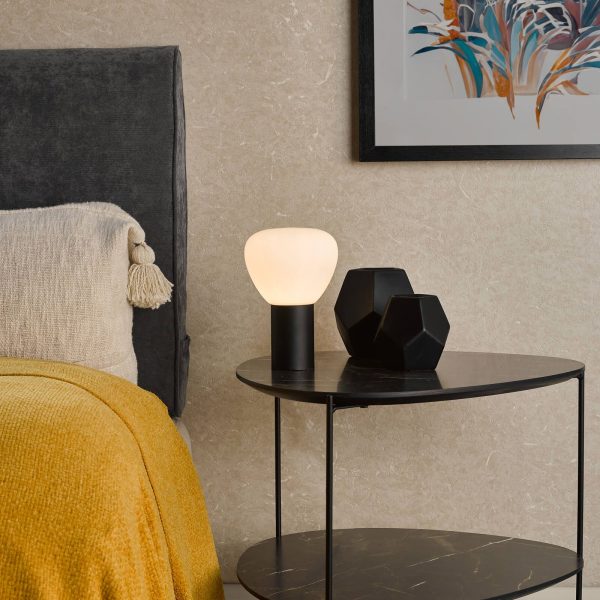 Zorah Table Lamp Opal Glass and Matt Black - Image 3