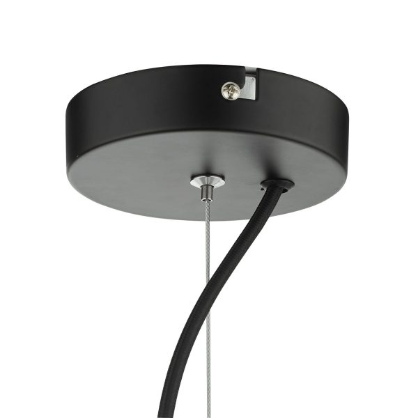 Zula 1 Light Single Pendant Black Clear Glass - Image 4