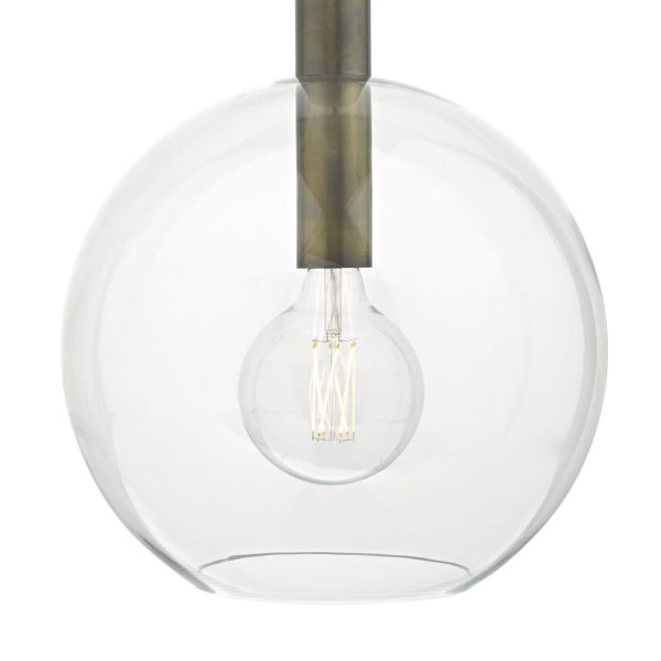 Zula 1lt Pendant Glass & Aged Bronze - Image 2