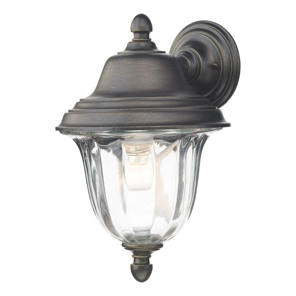 Aldgate Wall Light Outdoor Black Gold IP44