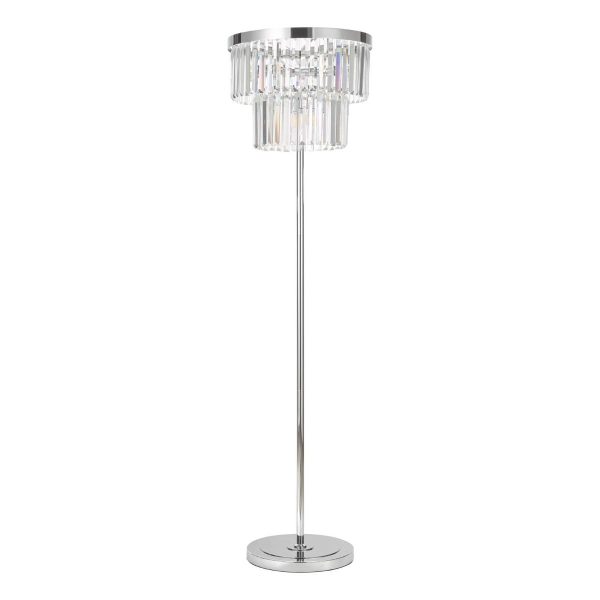 Angel 6 Light Floor Lamp Polished Chrome Crystal - Image 2