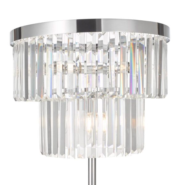 Angel 6 Light Floor Lamp Polished Chrome Crystal - Image 3