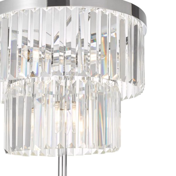 Angel 6 Light Floor Lamp Polished Chrome Crystal - Image 4