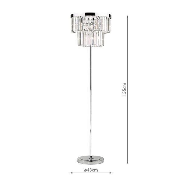 Angel 6 Light Floor Lamp Polished Chrome Crystal - Image 7