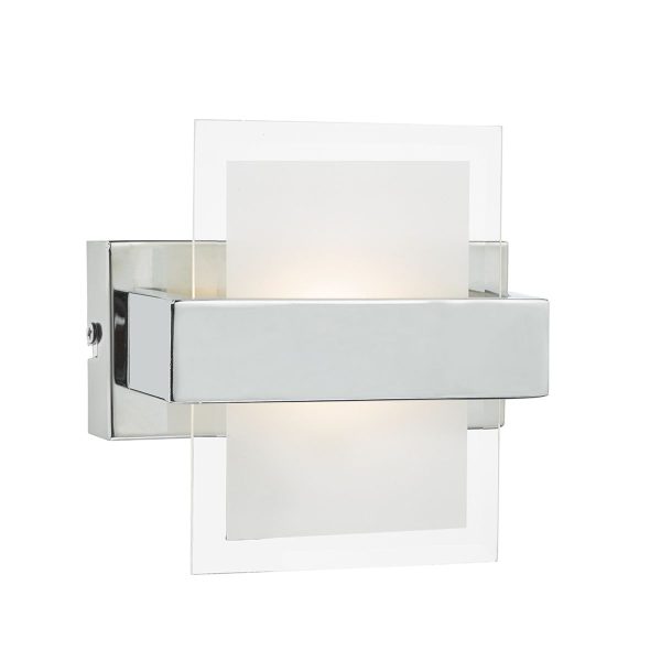 Apt LED Wall Light Polished Chrome & Glass