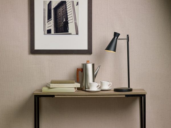 Ashworth Table Lamp Matt Black & Polished Chrome - Image 4