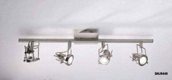 Bauhaus 4 Light Bar Satin Chrome GU10