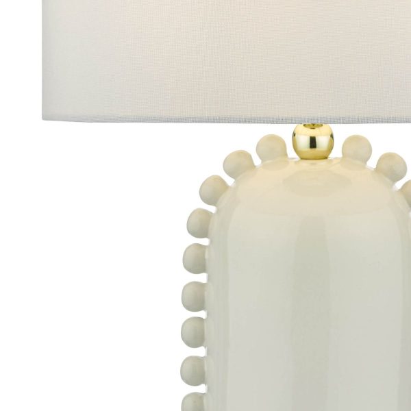 Dolce Table Lamp White Ceramic With Shade - Image 3