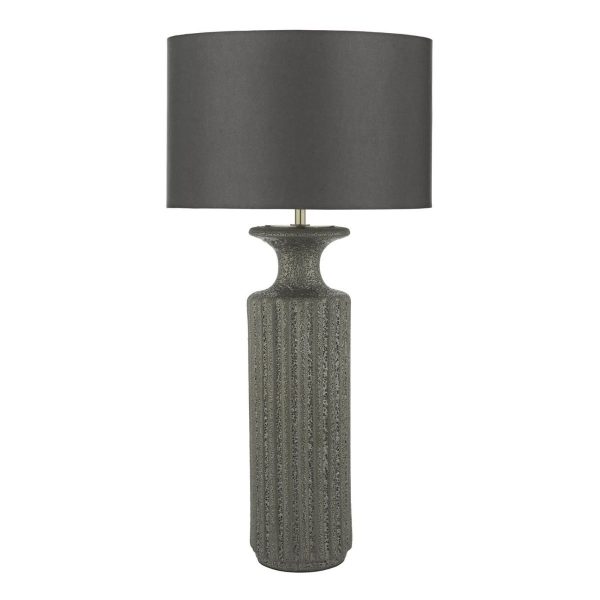 Dugan Table Lamp Black Volcanic Glaze With Shade - Image 2