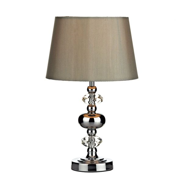 Edith Touch Table Lamp Polished Chrome complete with Shade