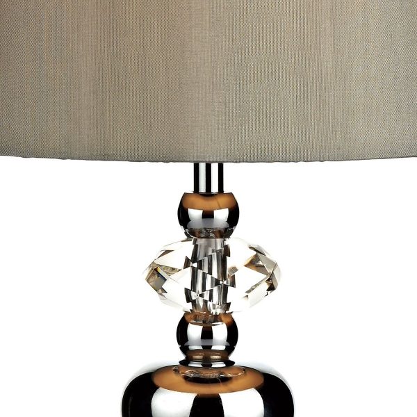 Edith Touch Table Lamp Polished Chrome complete with Shade - Image 2