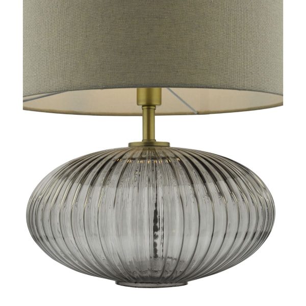 Edmond Grey Faux Silk Drum Shade 35cm - Image 2