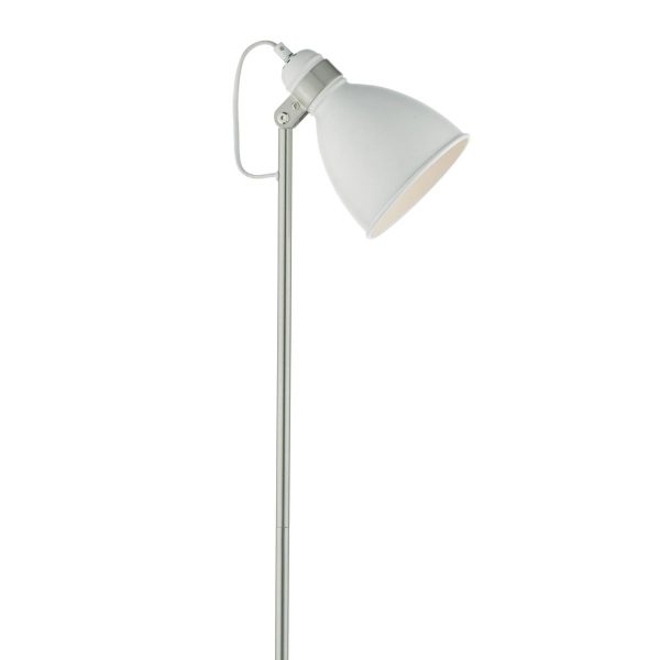 Frederick Task Floor Lamp White & Satin Chrome - Image 2