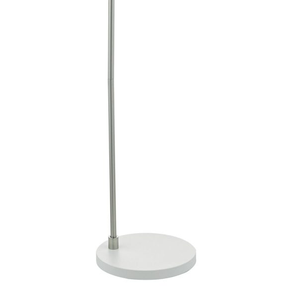 Frederick Task Floor Lamp White & Satin Chrome - Image 3