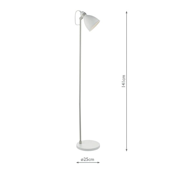 Frederick Task Floor Lamp White & Satin Chrome - Image 4