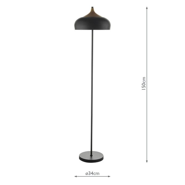 Gaucho 2 Light Floor Lamp Black - Image 4