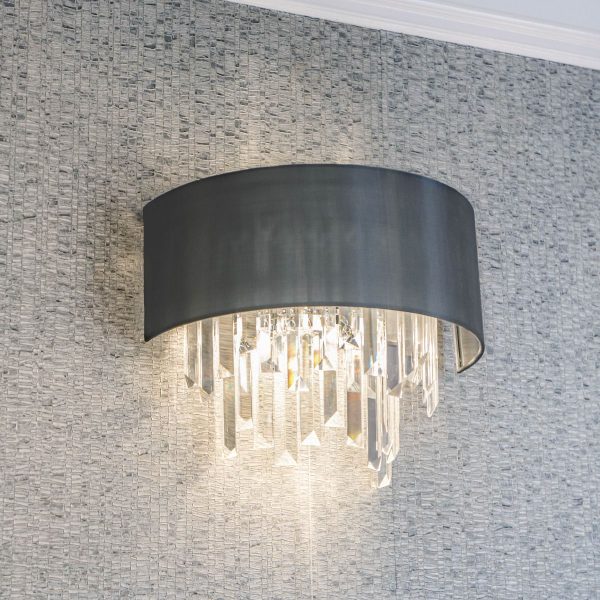 Halle Wall Light Grey & Crystal Cw Shade - Image 5