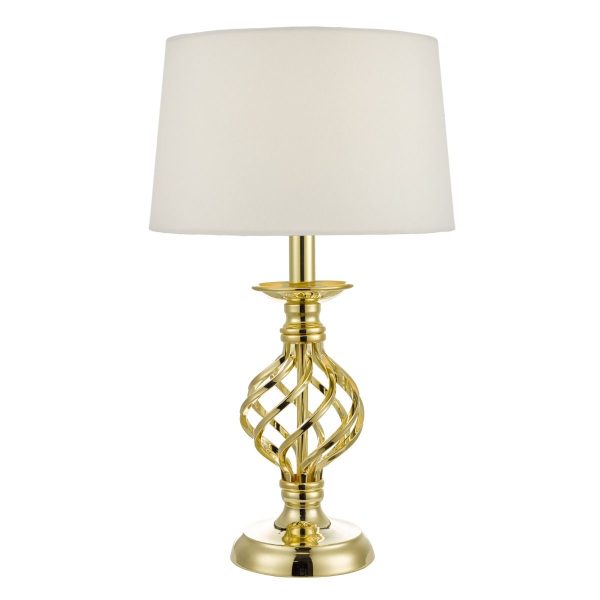 Iffley Touch Table Lamp Gold Cage Twist Base With Shade - Small - Image 2