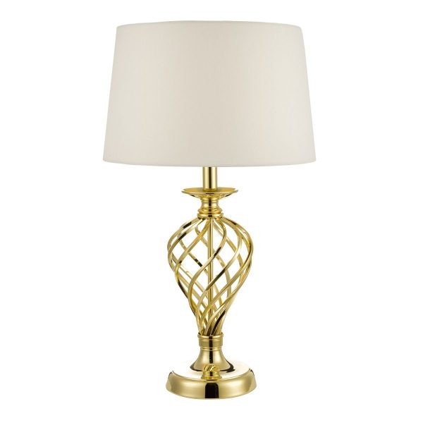 Iffley Touch Table Lamp Gold Cage Twist Base With Shade - Large - Image 2