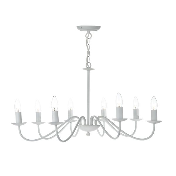 Irwin 8 Light Pendant Dual Mount White