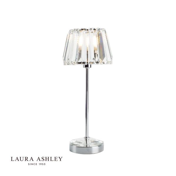 Laura Ashley - Capri Small Table Lamp Polished Chrome With Crystal Glass Shade