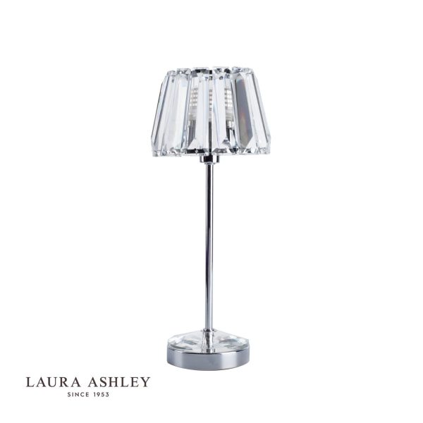 Laura Ashley - Capri Small Table Lamp Polished Chrome With Crystal Glass Shade - Image 2