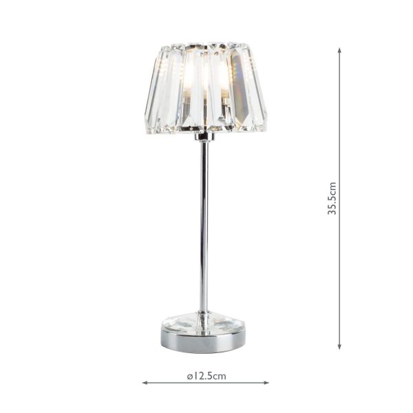 Laura Ashley - Capri Small Table Lamp Polished Chrome With Crystal Glass Shade - Image 3