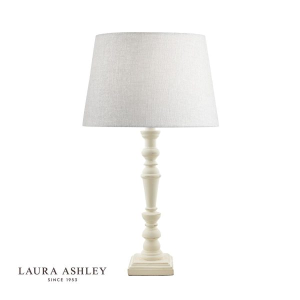 Laura Ashley Tate Wooden Table Lamp Distressed Off White Base Only - Image 2