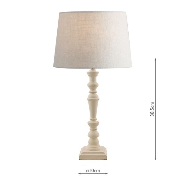 Laura Ashley Tate Wooden Table Lamp Distressed Off White Base Only - Image 9