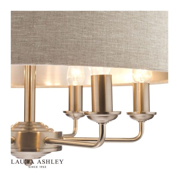 Laura Ashley Sorrento 6lt Pendant Brushed Chrome With Natural Shade - Image 3