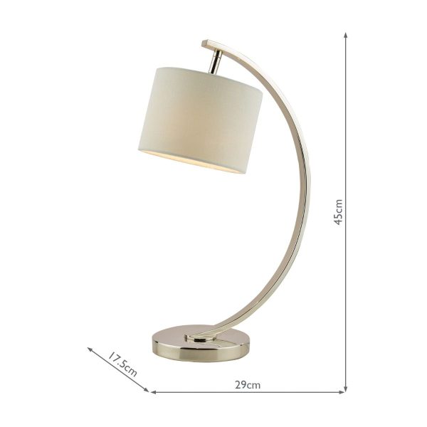 Laura Ashley Noah Table Lamp Brushed Chrome with White Shade - Image 5