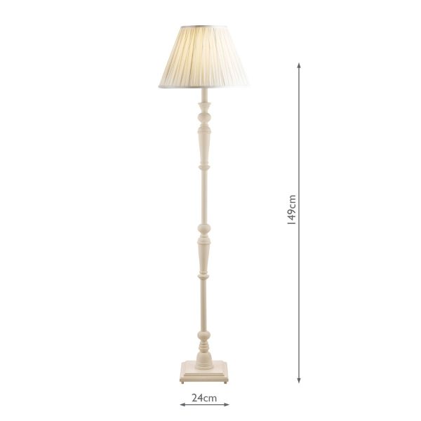 Laura Ashley Tate Wooden Floor Lamp Distressed Off White Base Only - Image 9