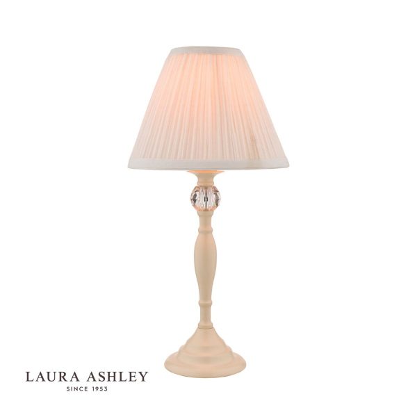 Laura Ashley Ellis Satin-Painted Spindle Table Lamp with Ivory Shade