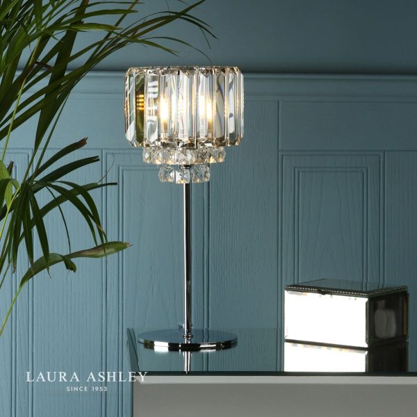 Laura Ashley Vienna Crystal & Polished Chrome Table Lamp - Image 2