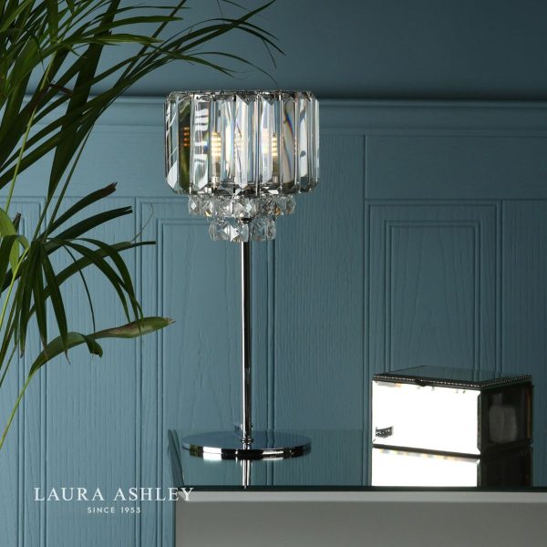 Laura Ashley Vienna Crystal & Polished Chrome Table Lamp - Image 3