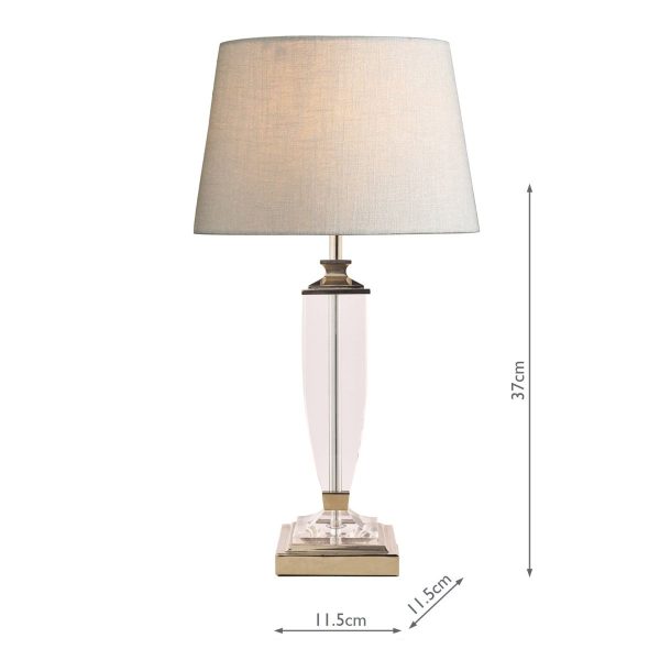 Laura Ashley Carson Polished Nickel & Crystal Table Lamp Base Large - Image 7