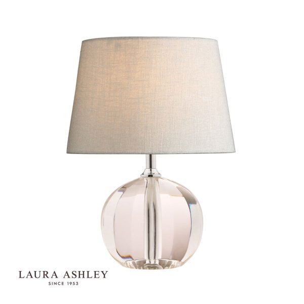 Laura Ashley Lydia Hand-Cut Faceted Crystal Glass Globe Table Lamp Base Petite