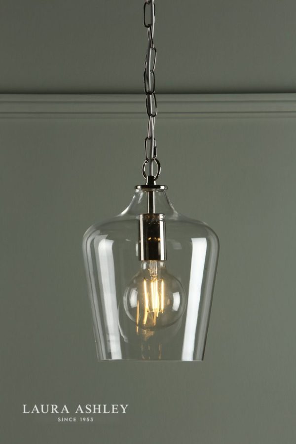 Laura Ashley Ockley Pendant Polished Chrome & Glass - Image 3