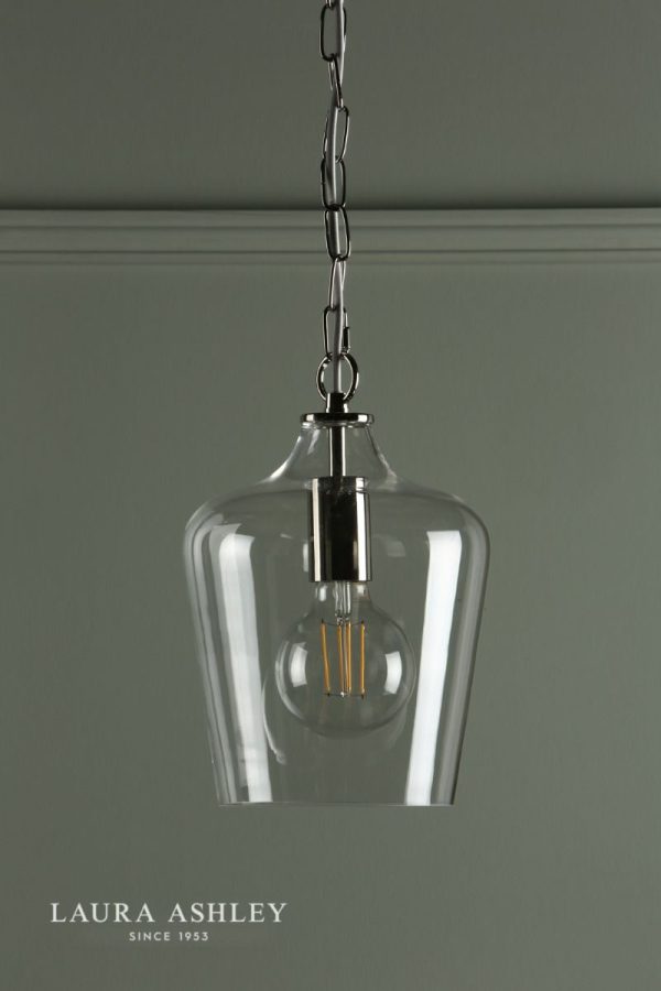 Laura Ashley Ockley Pendant Polished Chrome & Glass - Image 4