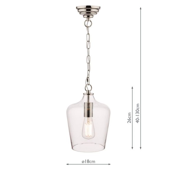 Laura Ashley Ockley Pendant Polished Chrome & Glass - Image 5