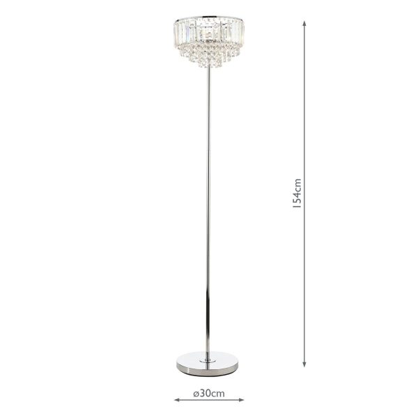 Laura Ashley Vienna Crystal & Polished Chrome 3 Light Floor Lamp - Image 3