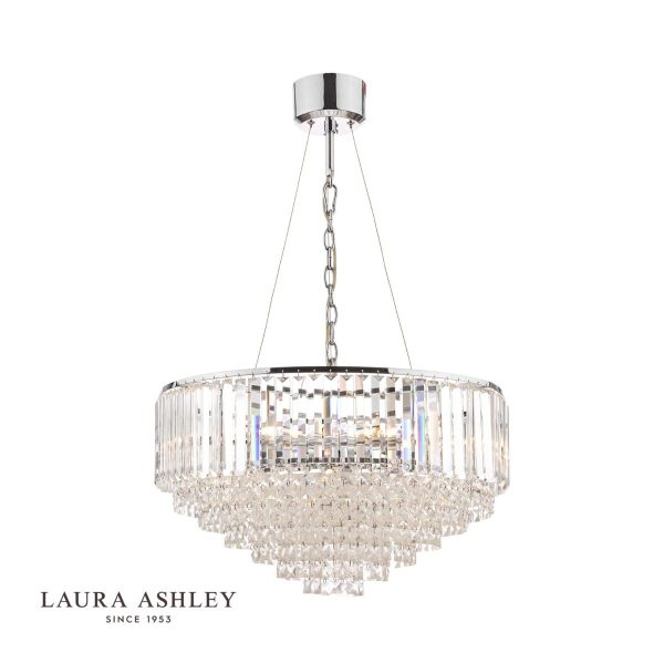 Laura Ashley Vienna Crystal & Polished Chrome 9 Light Chandelier