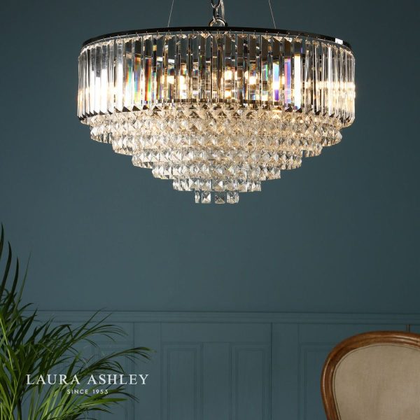 Laura Ashley Vienna Crystal & Polished Chrome 9 Light Chandelier - Image 2