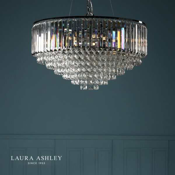 Laura Ashley Vienna Crystal & Polished Chrome 9 Light Chandelier - Image 3