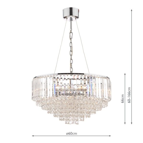 Laura Ashley Vienna Crystal & Polished Chrome 9 Light Chandelier - Image 5