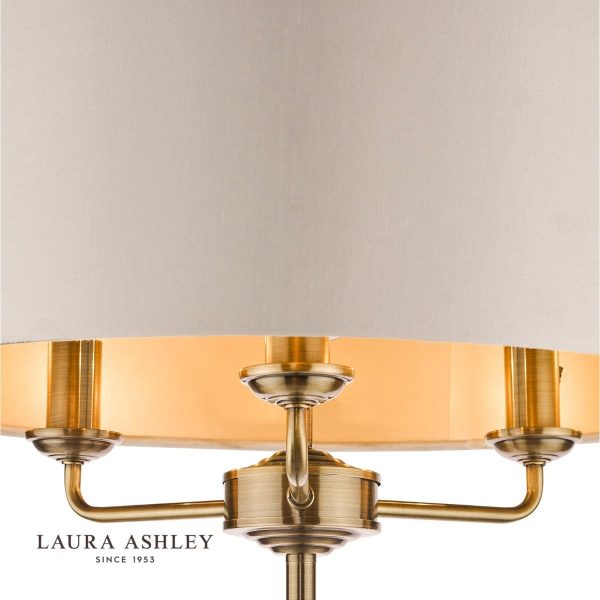 Laura Ashley Sorrento Antique Brass 3 Light Floor Lamp with Ivory Shade - Image 2